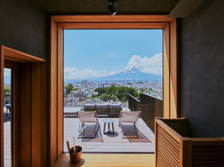 Relax and recharge at this new hotel with sauna suites, a pet-friendly wing and views of Mt Fuji