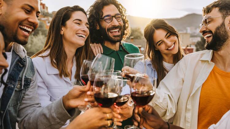 Friends drinking wine