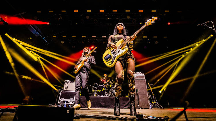 Khruangbin performing live at Rock Werchter in Belgium