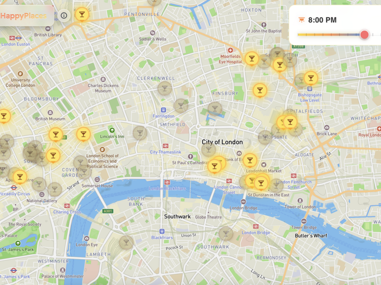 A handy new London pub and bar map shows every happy hour in the city A handy new London pub and bar map shows every happy hour in the city
