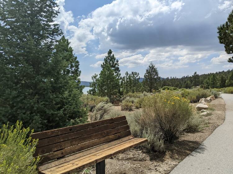 Bike along Big Bear Lake on the Alpine Pedal Path