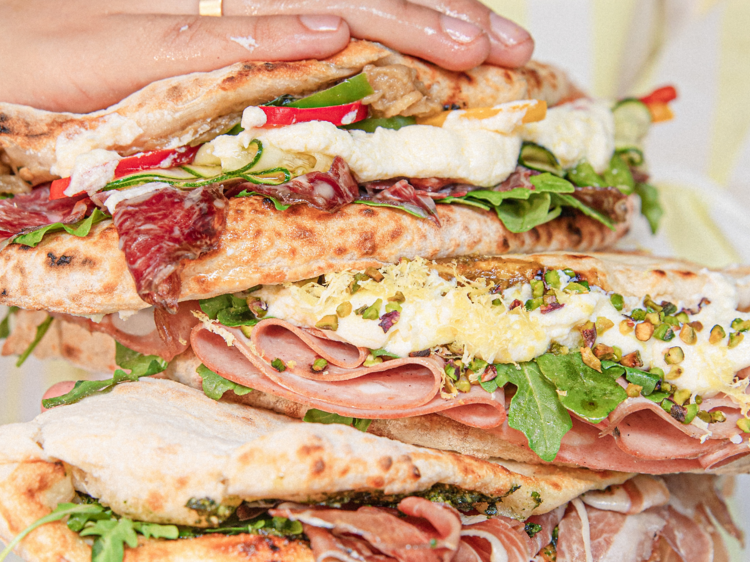 This tiny sandwich bar serves yum wood-fired pizza-style sandwiches by Sydney Harbour