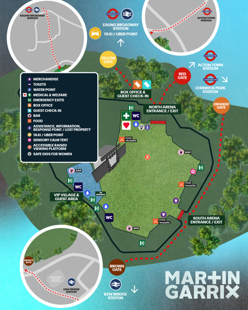 Map for Martin Garrix at Gunnerbury Park