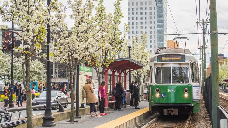 Green line in Boston, MA