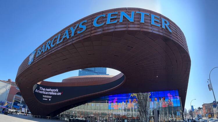 Exterior of the Barclays Center in Brooklyn.