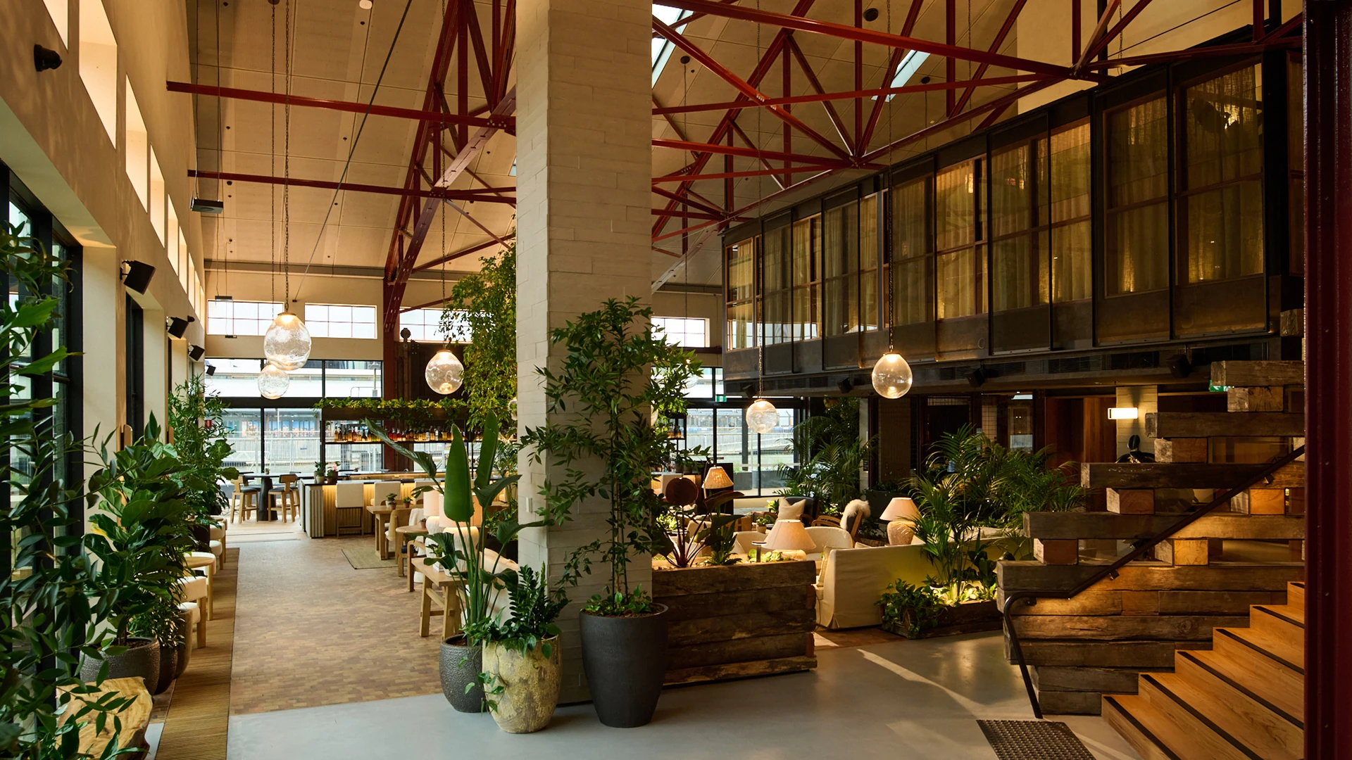 The lobby lounge at 1 Hotel Melbourne.