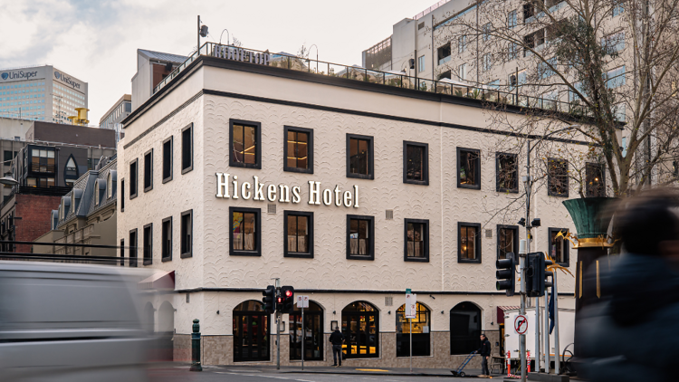 Street view of Hickens Hotel.