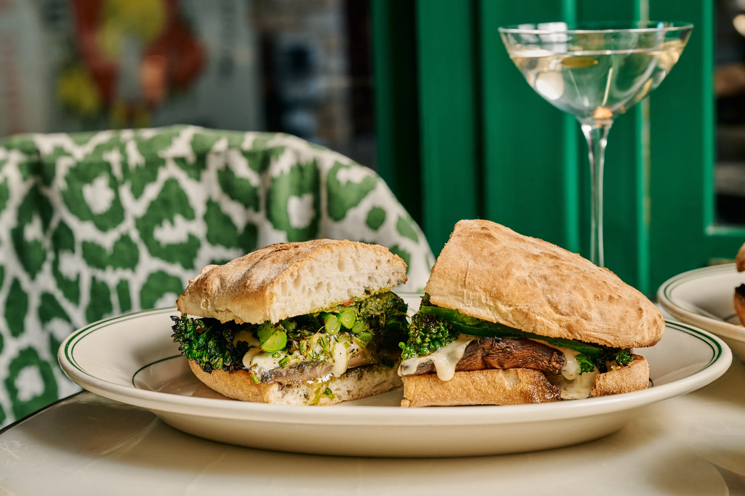 Sandwich and Martini at Pepe's Parlour.