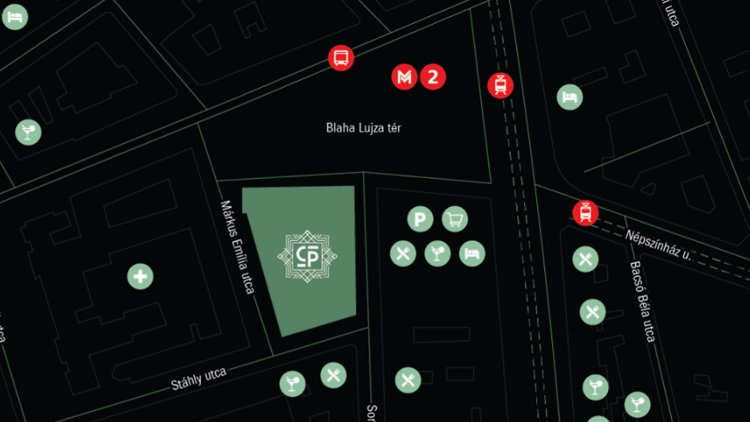 Map of Corvin Palace
