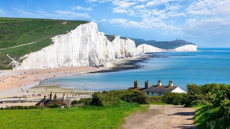 Seven Sisters cliffs in East Sussex, England