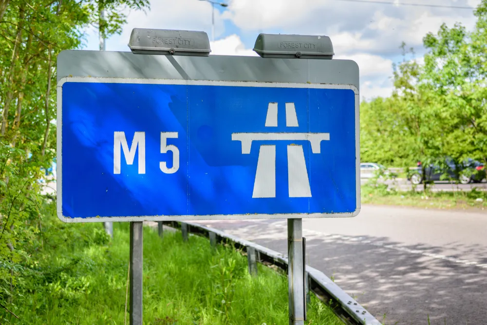 M5 motorway sign in the UK