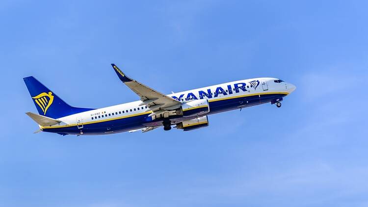 Ryanair plane in the sky