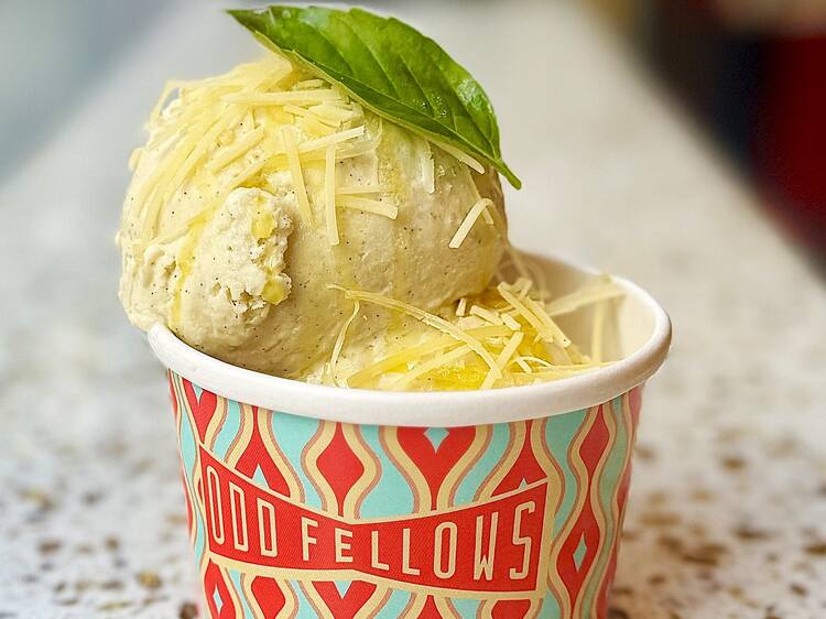 Oddfellows is churning up a parmesan-topped pizza sundae for a limited time only