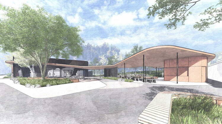 A render of the new Tidal River visitor centre. 