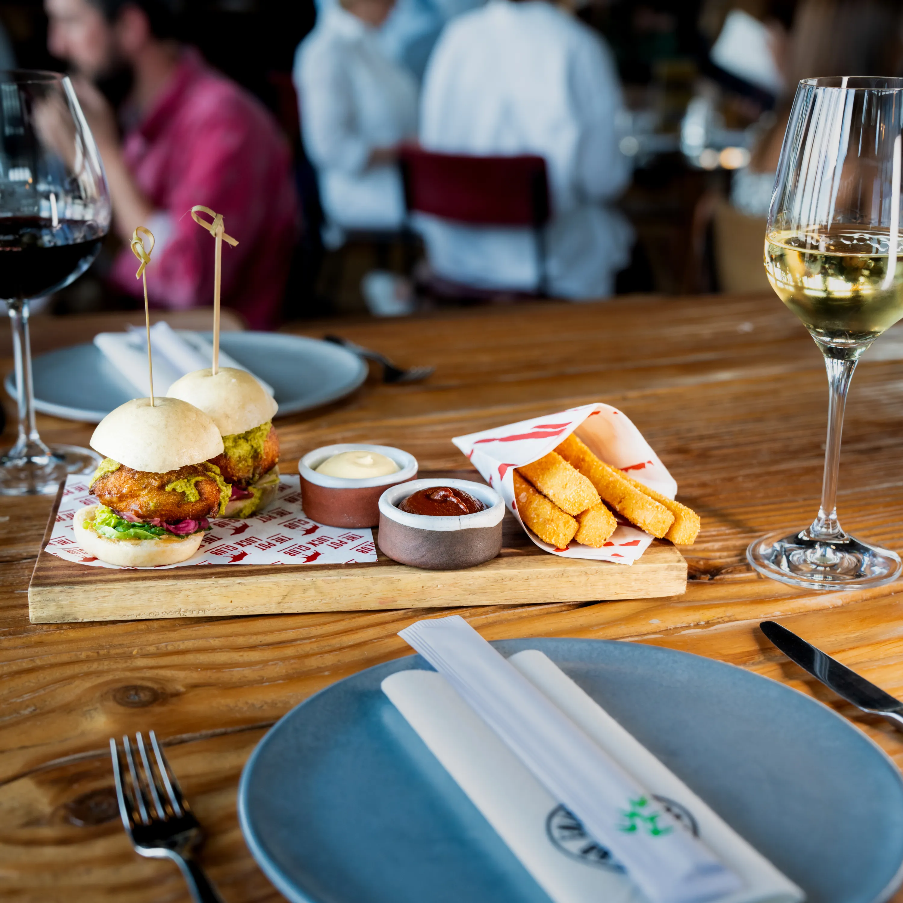 Classic Pot Luck Club's fish sliders on the menu at the Waldorf Hilton in London.