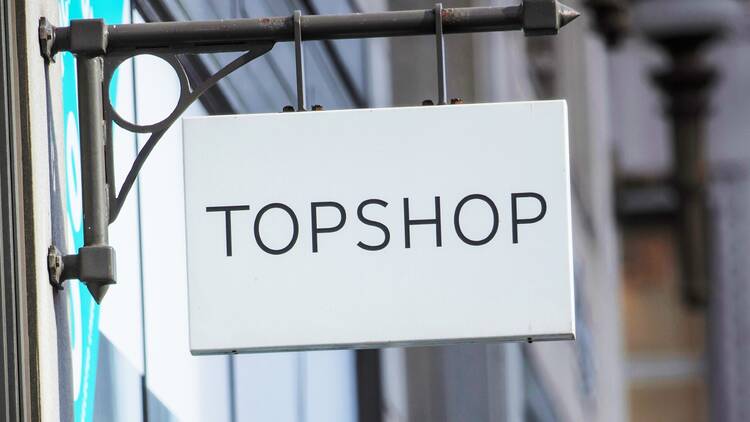 Topshop sign in London