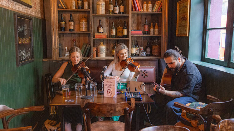 Irish trad band playing in a pub Irish trad band playing in a pub