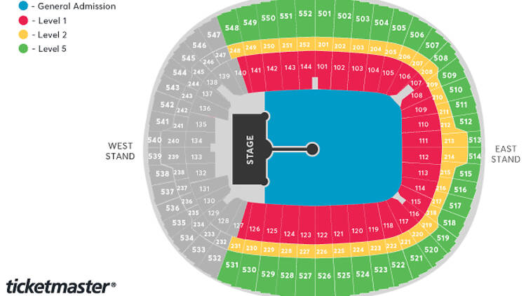 The Coldplay seating plan 