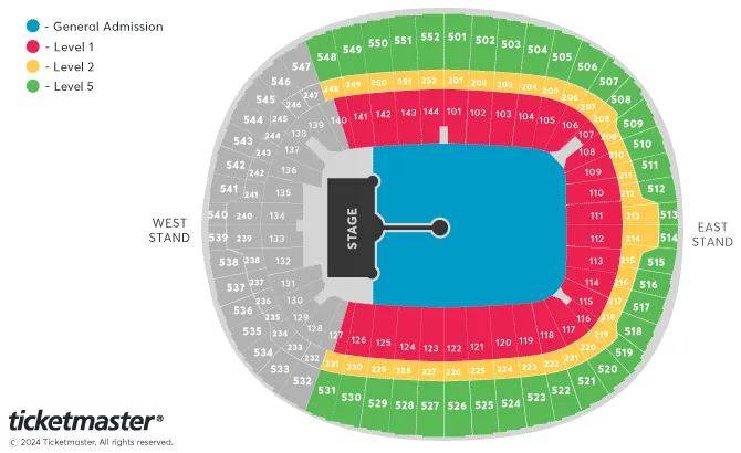The Coldplay seating plan