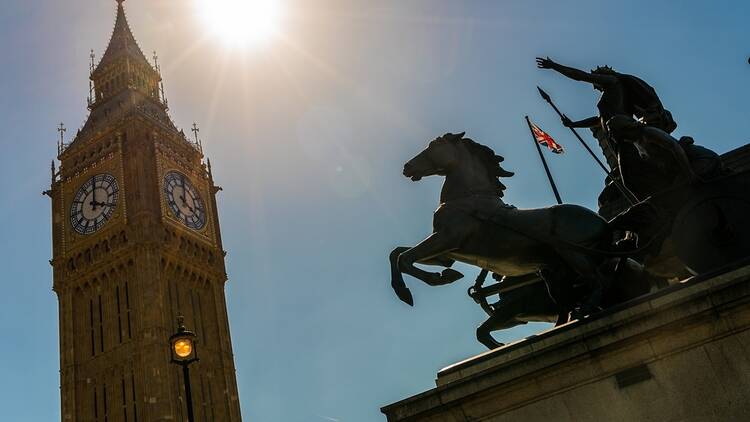 Big Ben and the Houses of Parliament, on a sunny day