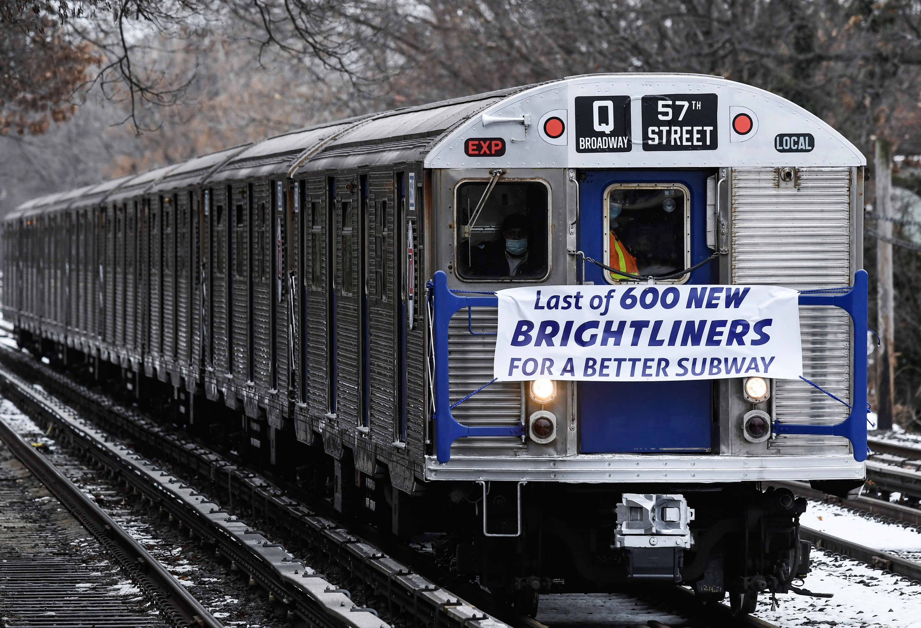 The retirement of the R32 “Brightliner” subway car fleet, after 58 years of service, is marked with a series of farewell trips on Sun., January 9, 2022.Avenue H.(Marc A. Hermann / MTA)