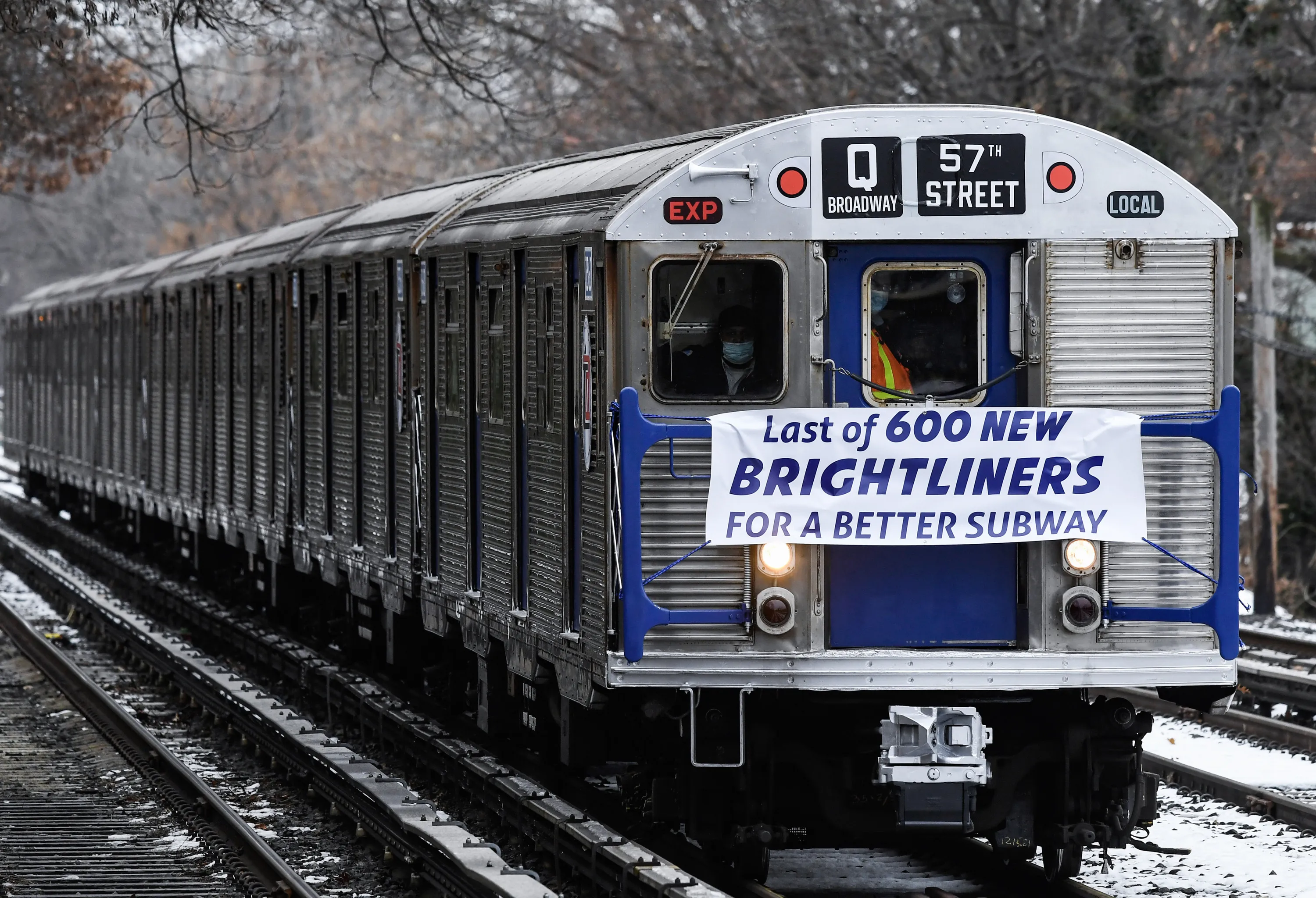 The retirement of the R32 “Brightliner” subway car fleet, after 58 years of service, is marked with a series of farewell trips on Sun., January 9, 2022.Avenue H.(Marc A. Hermann / MTA)