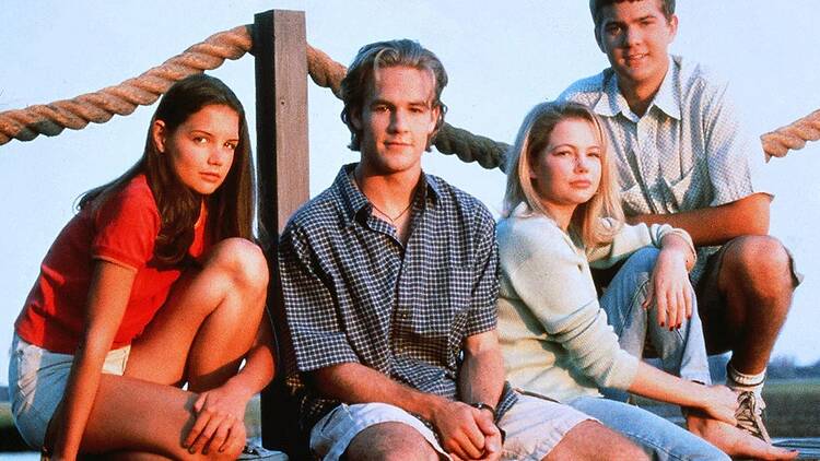 Katie Holmes, James Van Der Beek, Michelle Williams and Joshua Jackson in "Dawson's Creek"