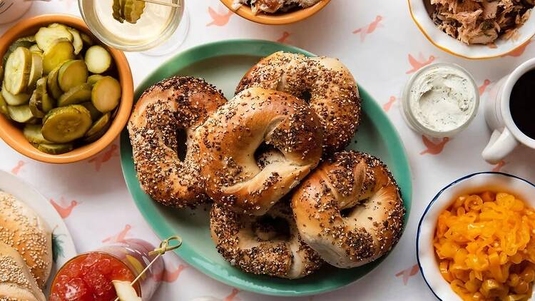 Bagel spread at Gertie