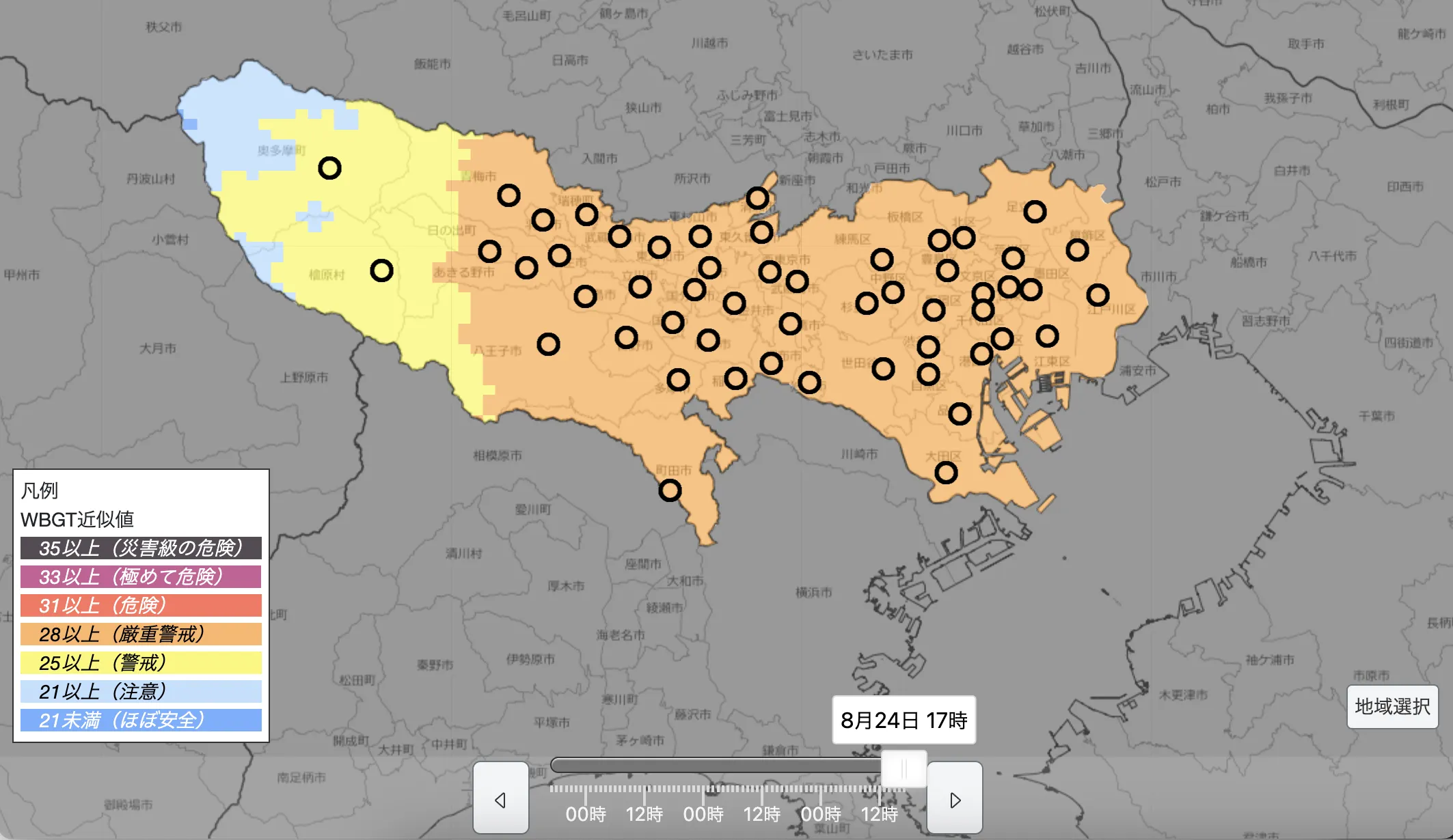 screenshot of heat map