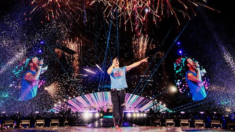 Coldplay performing live 