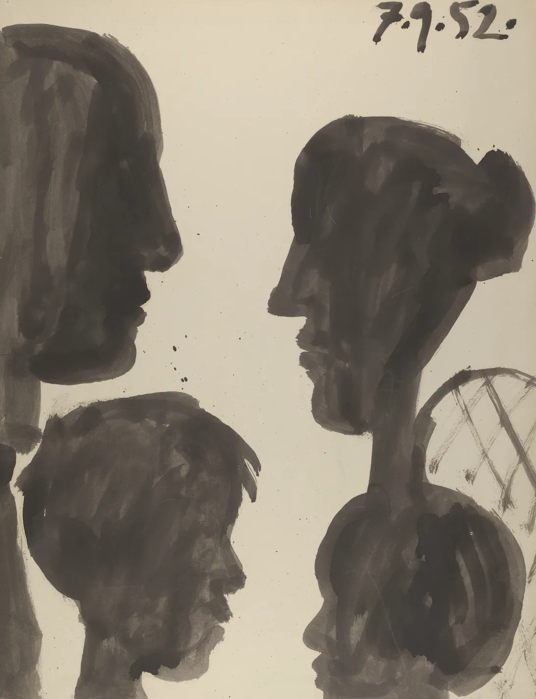 Pablo Picasso, Cuatro perfiles en sombras chinescas, 1952