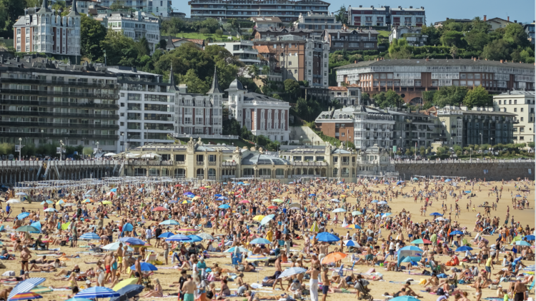 Platja de la Concha a l'agost del 2024