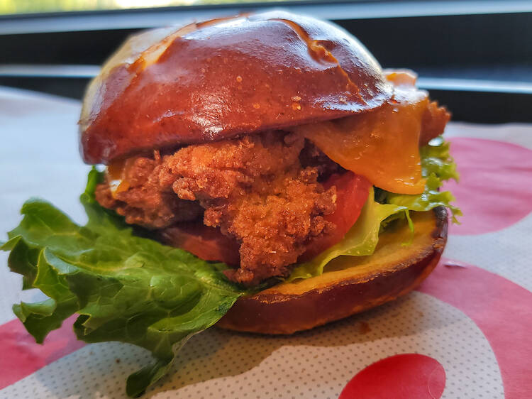 Pretzel Cheddar Club Sandwich