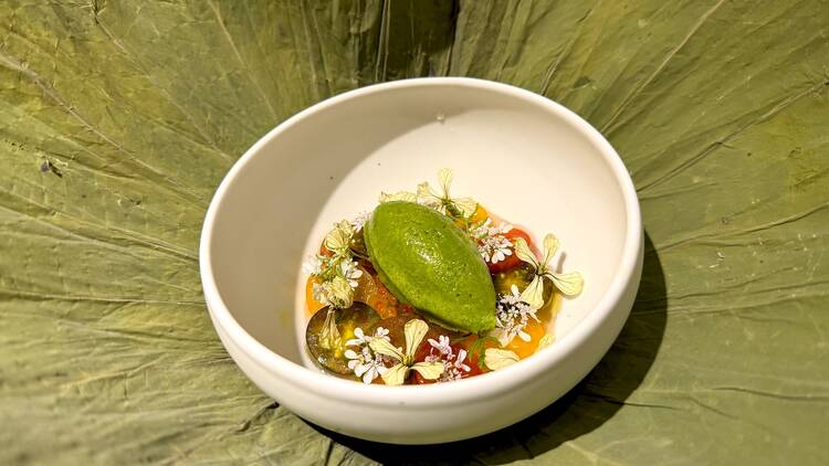 Perilla leaf sorbet at RestaurantKi