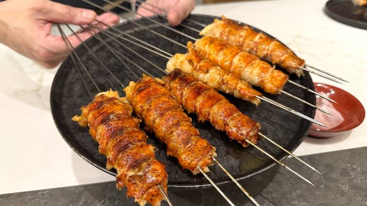 Lobster tails at Restaurant Ki before being served.