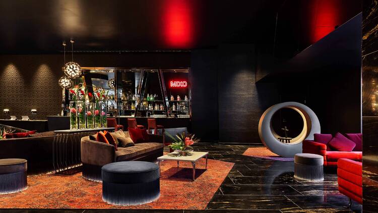 Lobby bar with quirky furniture