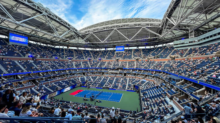 The view in Arthur Ashe Stadium with a full crowd.