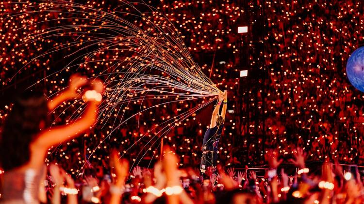 Coldplay performing live 