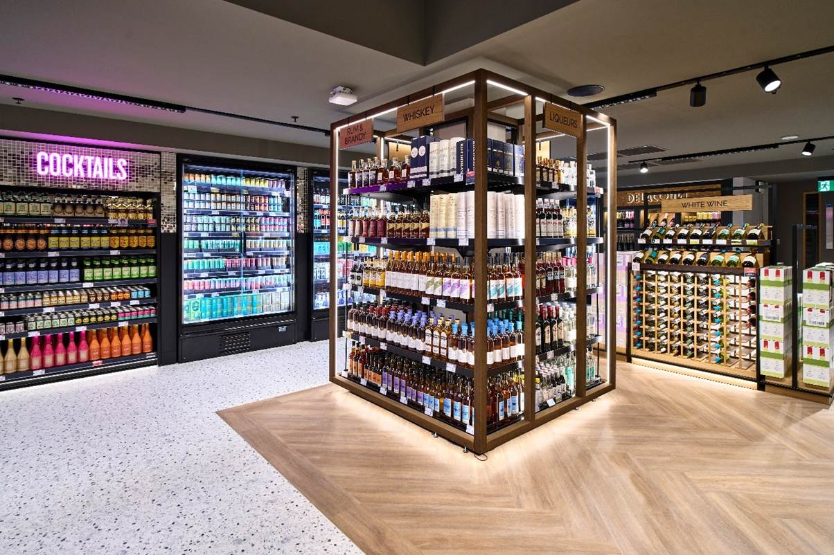Wine and booze corner at M&S Oxford Street