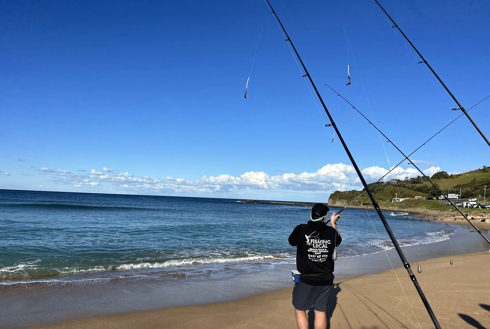 George from Fishing with a Local casting a fishing line out