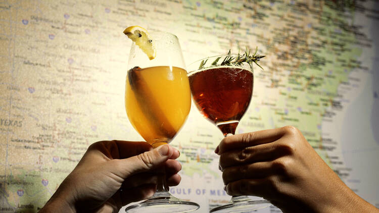 Cheers with two glasses