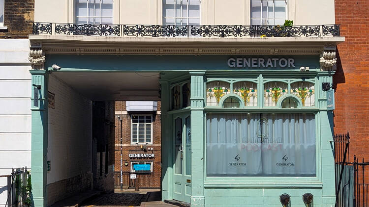 The front entrance of Generator Hostel London