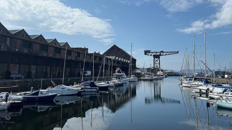The historic dockyard in Greenock
