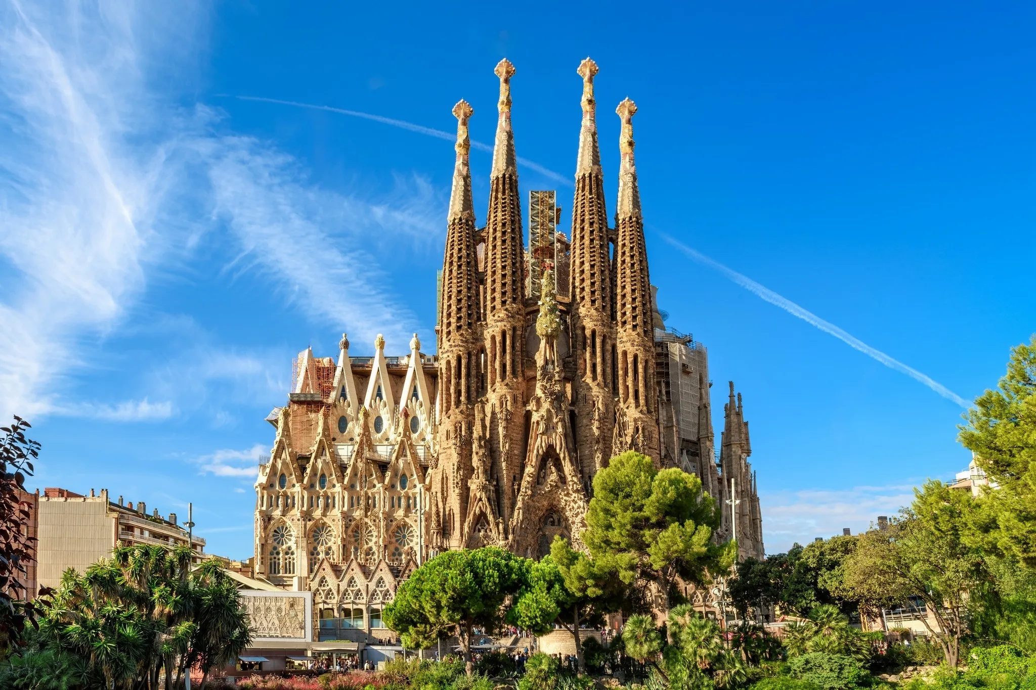 Temple of La Sagrada Familia. It is designed by architect Antonio Gaudi and is being build since 1882.