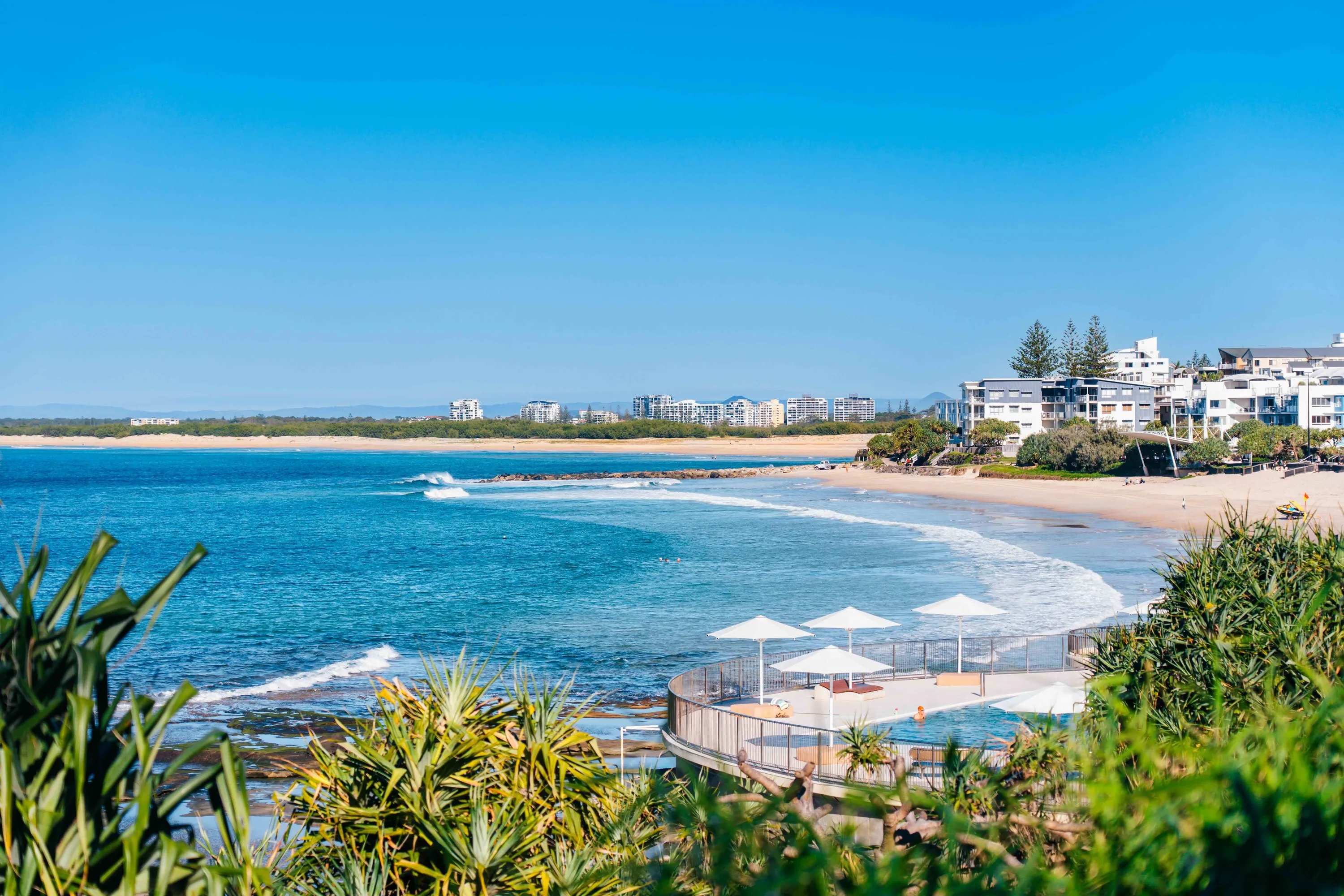 Beach with surf club