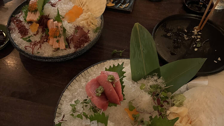 Assortment of sashimi at Tatsumi