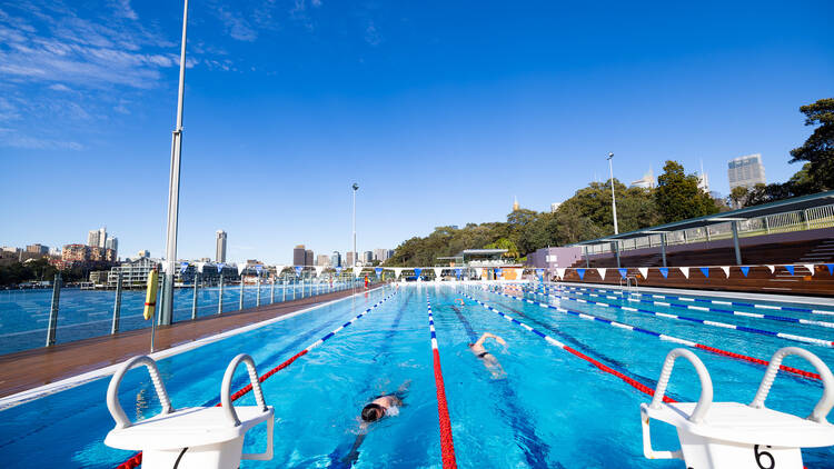Swimmers in Andrew (Boy) Charlton Pool