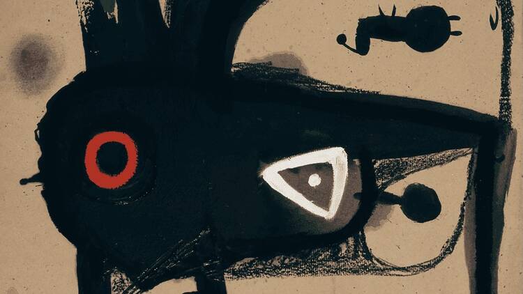 Detalle de 'Personnage et oiseau entourés de rossignols' (1976). (Foto: Galería Cayón).