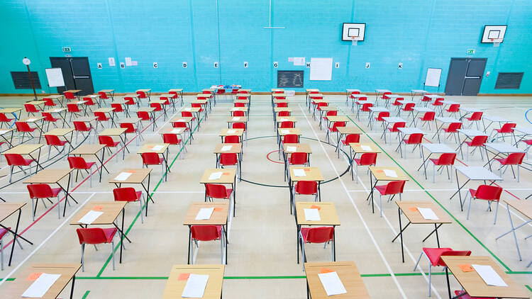 Exam hall at a UK school