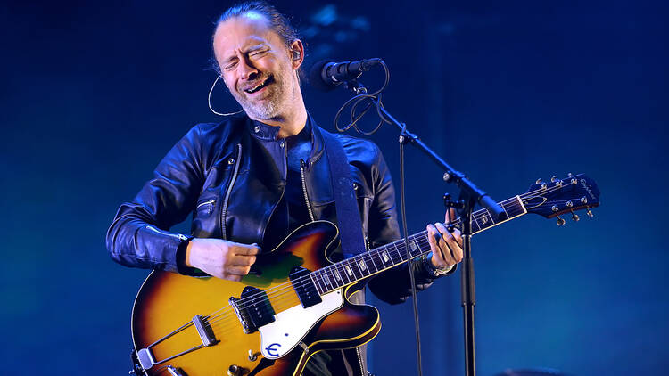 Thom Yorke of Radiohead performing live